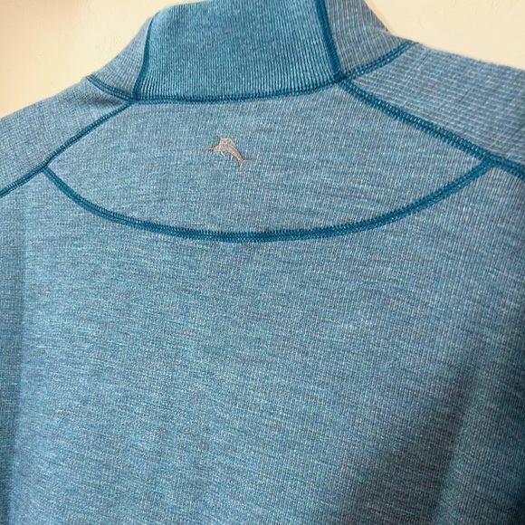Tommy Bahama men’s reversible blue & grey ribbed quarter zip pullover sweater XL - Picture 8 of 16